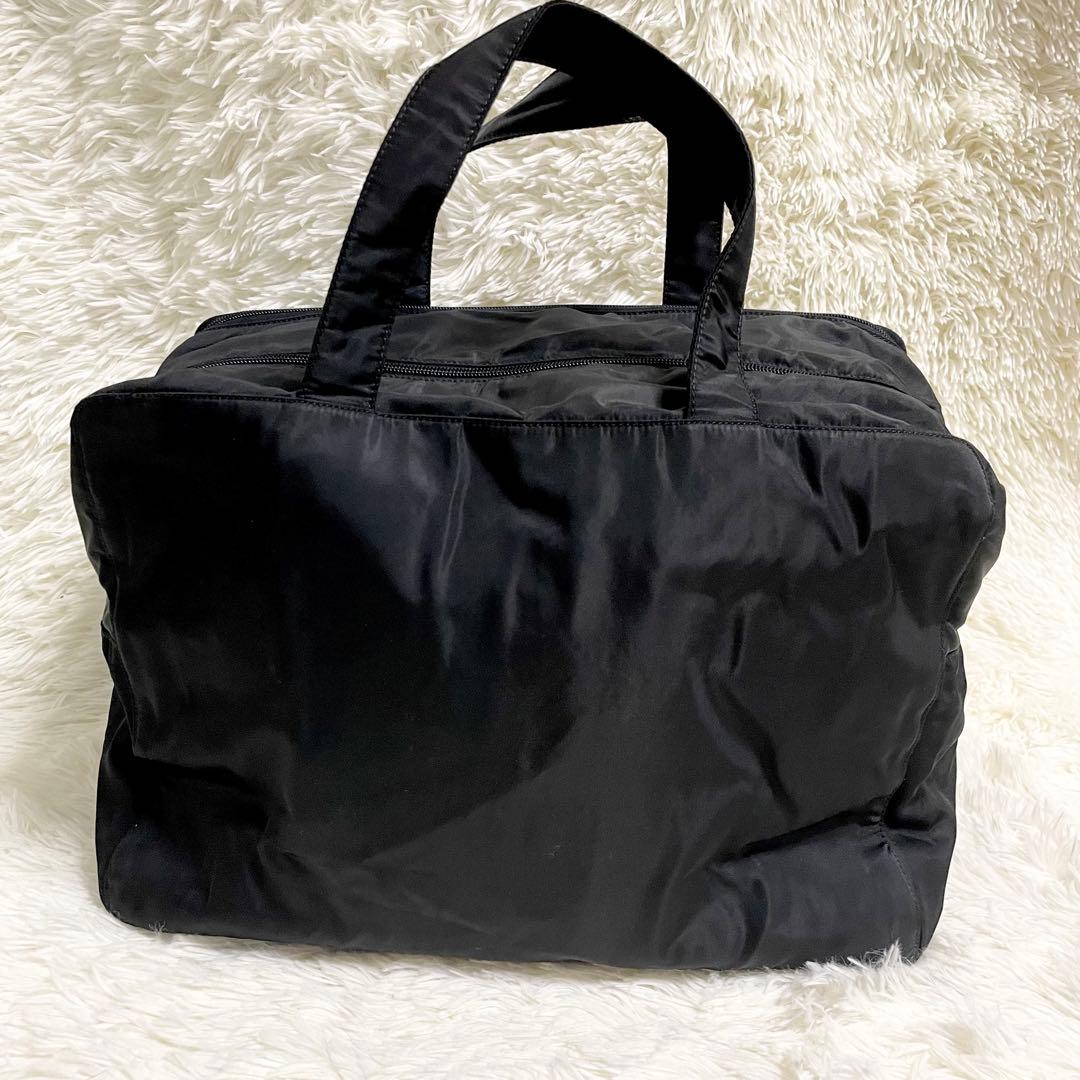 極美品 大容量 PRADA プラダ　ハンドバッグ トート　ボストン　三角ロゴ