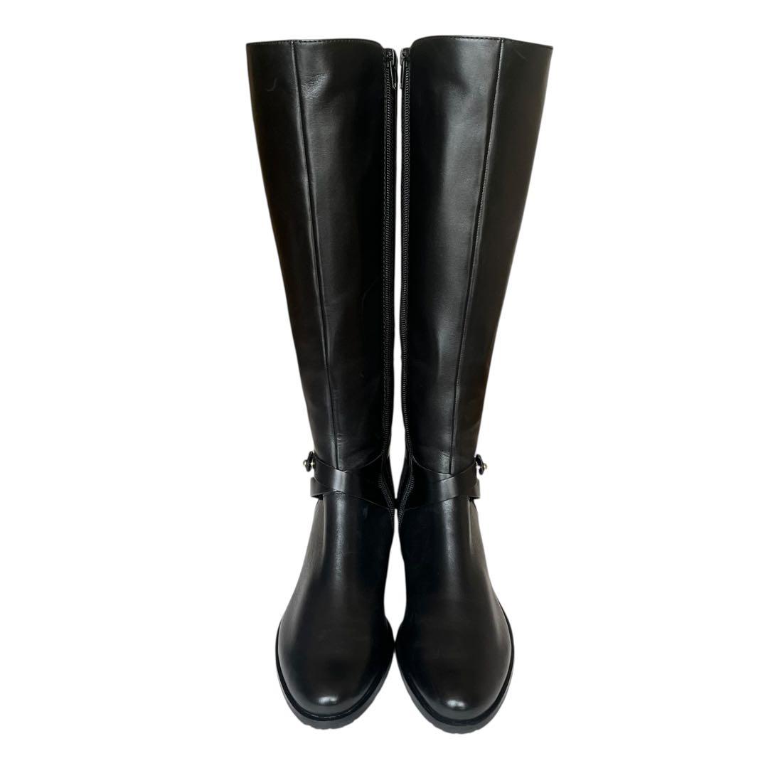 極美品 あしながおじさん 24 レザー ホースビット サイドジップ ロングブーツ