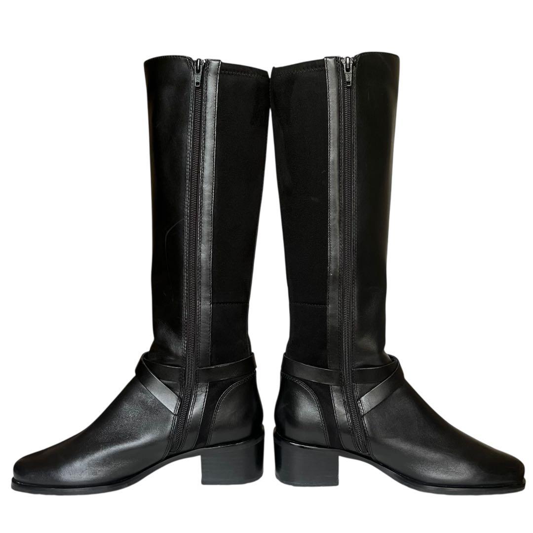 極美品 あしながおじさん 24 レザー ホースビット サイドジップ ロングブーツ