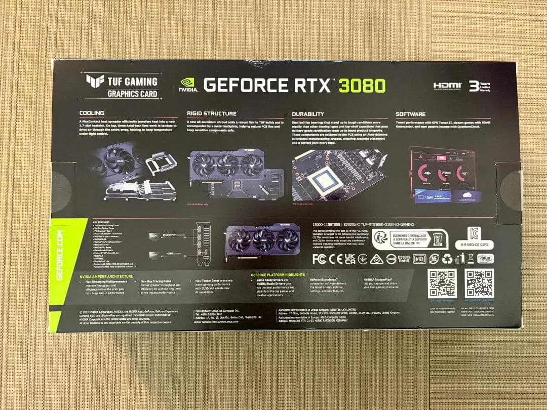 グラフィックボード・グラボ・ビデオカード ASUS TUF Gaming GeForce RTX 3080 OC 10GB