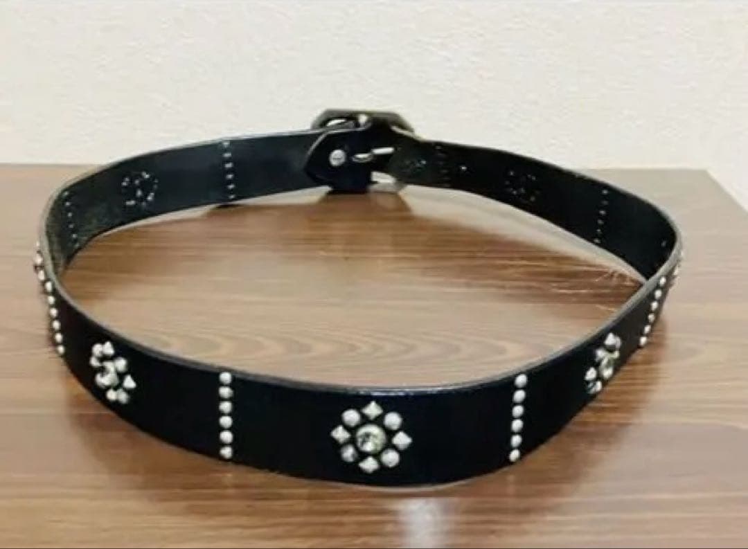 オールドスタッズ　レザーベルト　スタッズレザーベルト　ブラック　HTC