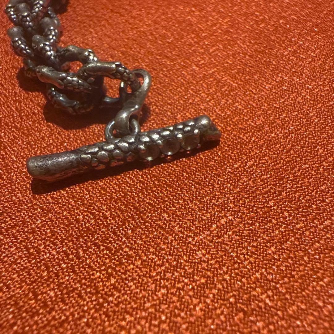 ビンテージ風シルバーリンクチェーンブレスレット　#ブラッディーメアリー