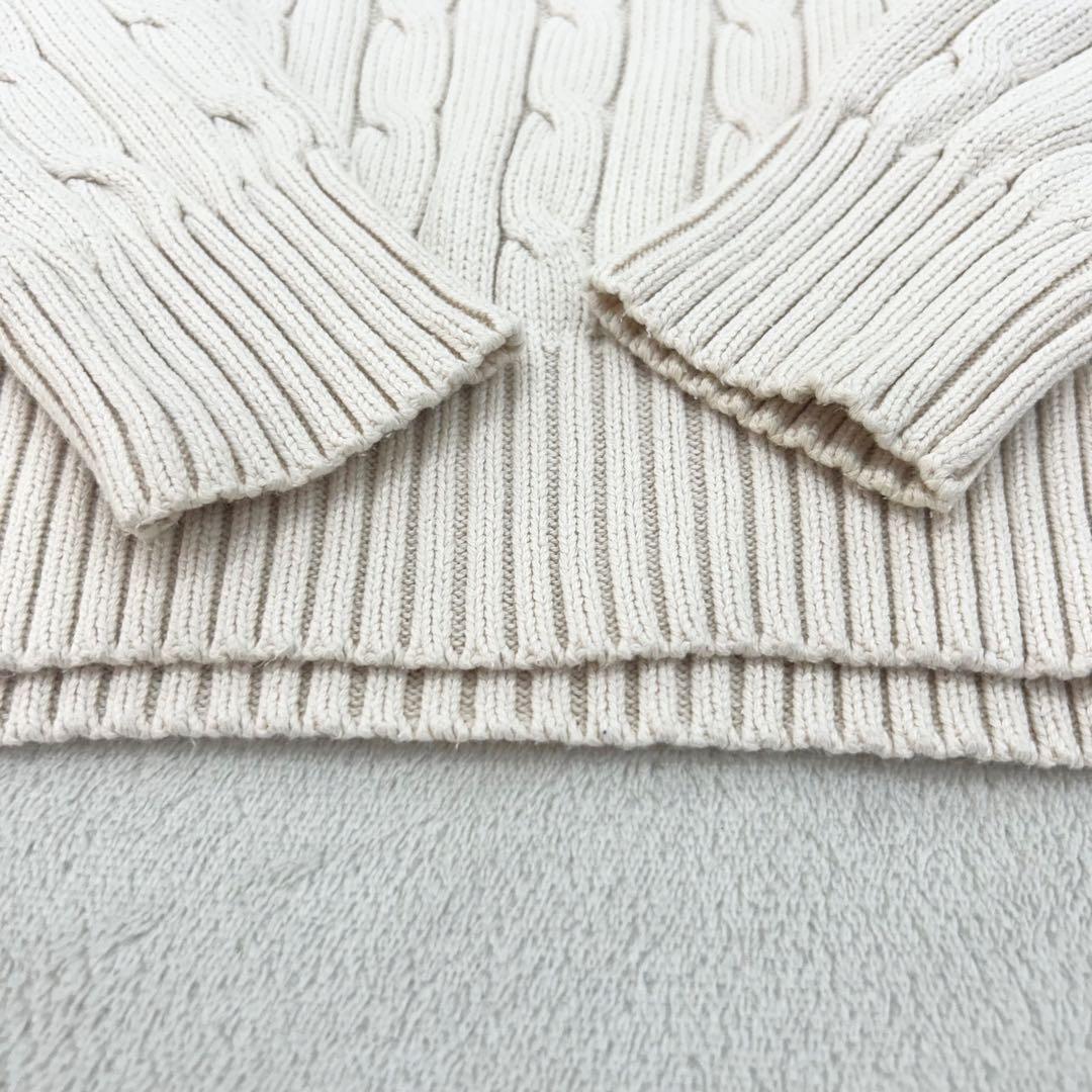 未使用級✨ポロラルフローレン　ケーブルニット　アイボリー　レディースLサイズ