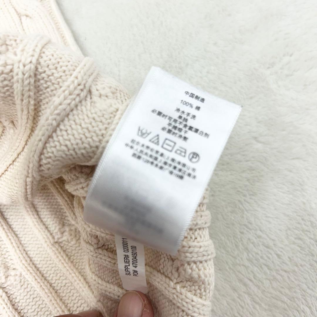 未使用級✨ポロラルフローレン　ケーブルニット　アイボリー　レディースLサイズ