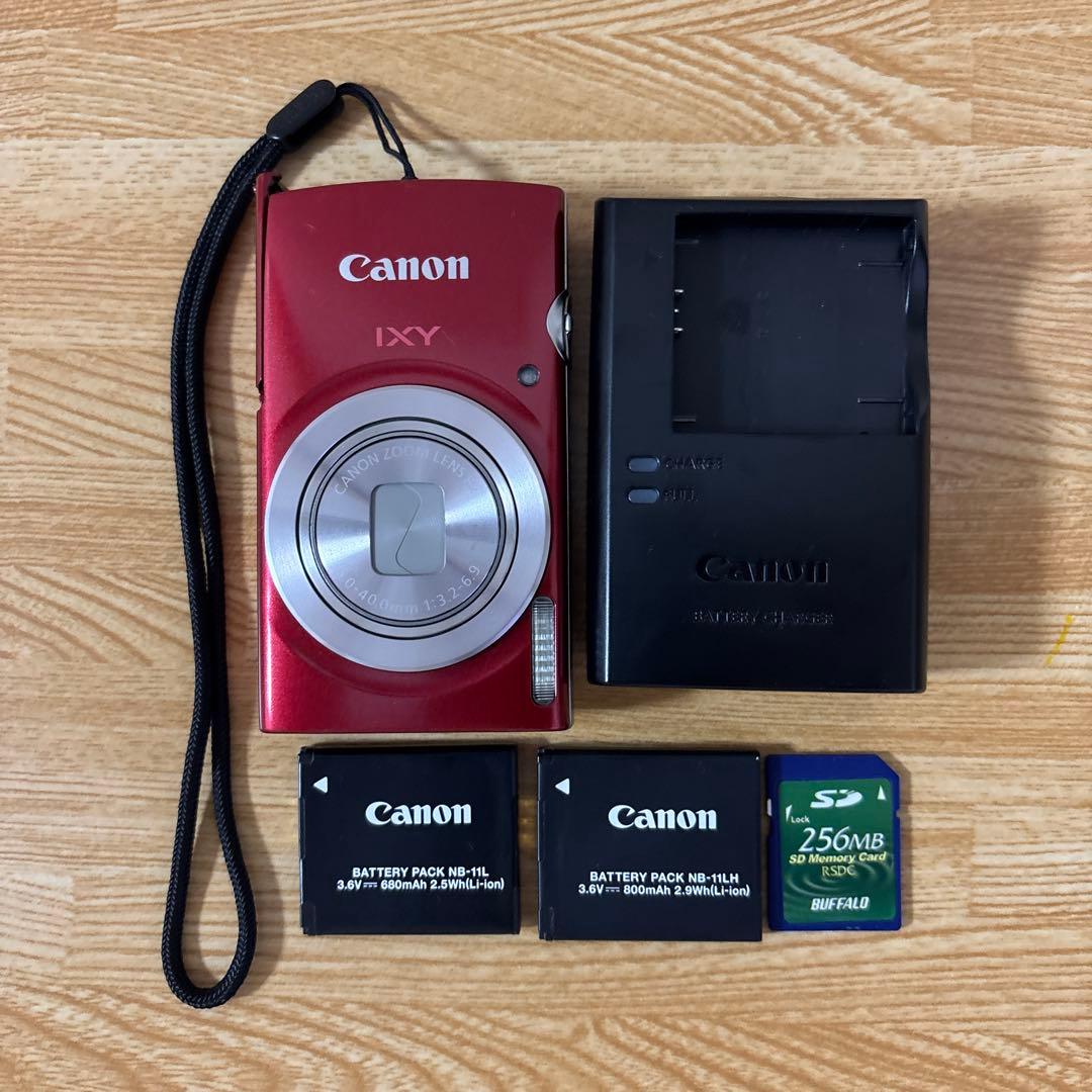 【美品】Canon IXY 200デジタルカメラ レッド 本体+充電器、予備電池