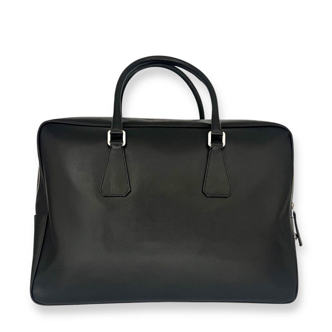 【美品】プラダ　サフィアーノ　三角ロゴ　ビジネス　ハンドバッグ　黒　775