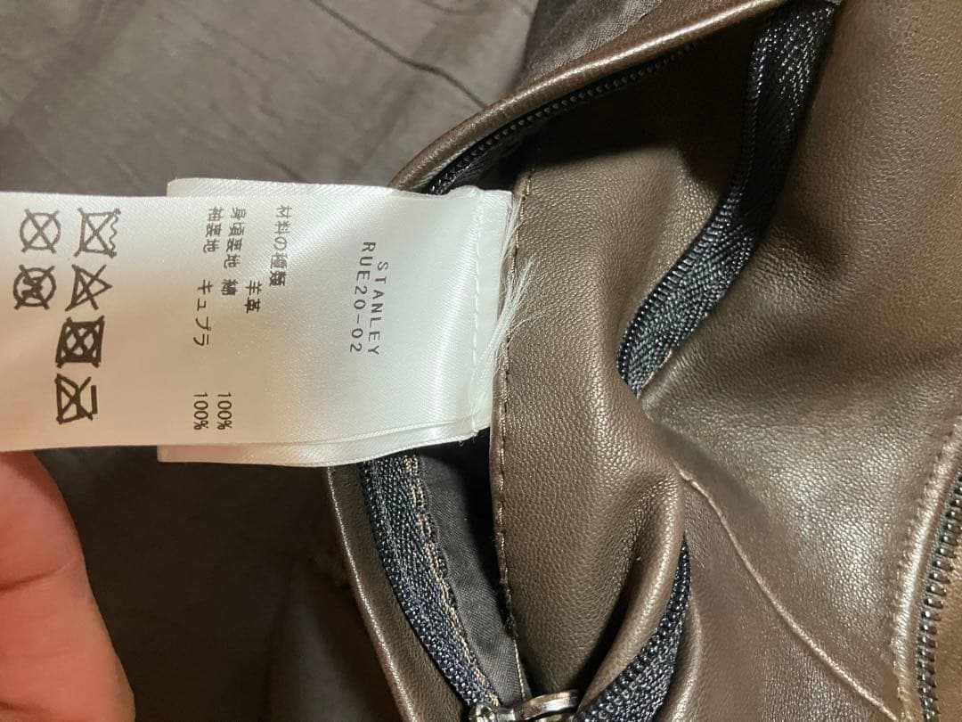 タリアトーレラムレザーシングルライダースブラウン茶46 エンメティjuri