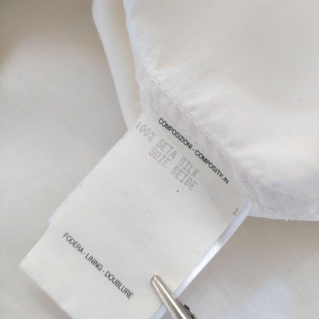 GUCCI　レギュラーカラーバックシェリーラインリボンテープシルクブラウス