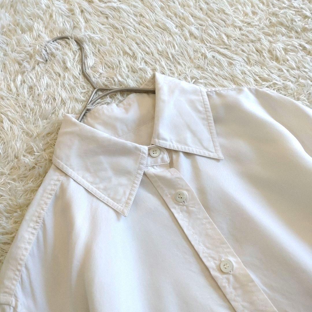 GUCCI　レギュラーカラーバックシェリーラインリボンテープシルクブラウス