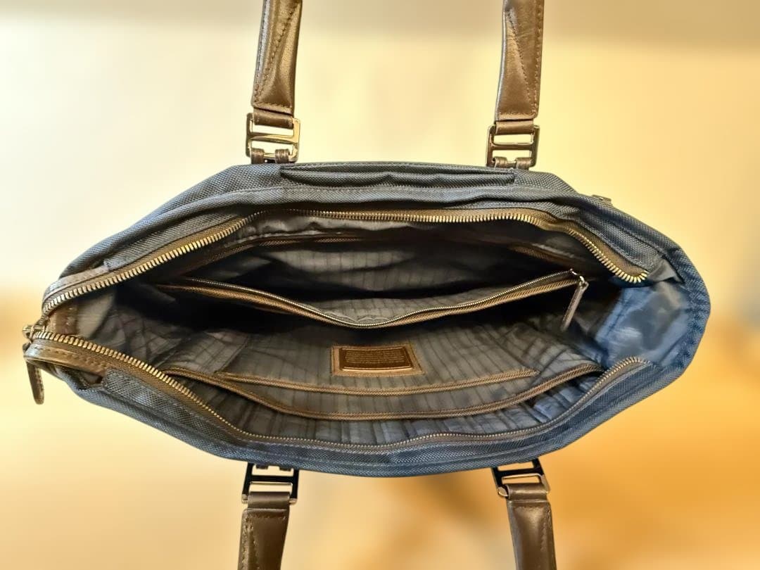 TUMI トートバッグ ネイビー ブラウン