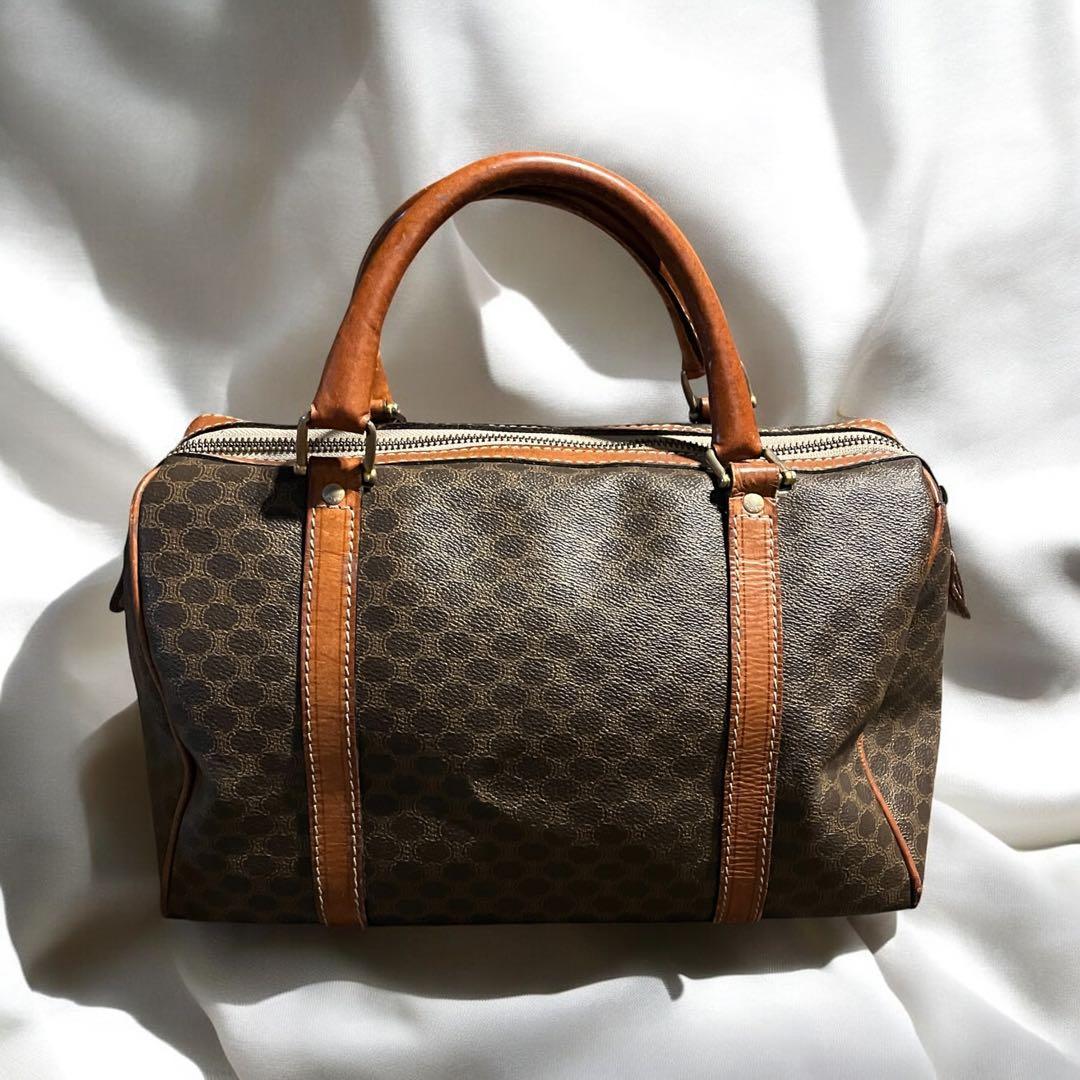 CELINE セリーヌ マカダム柄 ミニボストンバッグ ファスナー交換済 美品