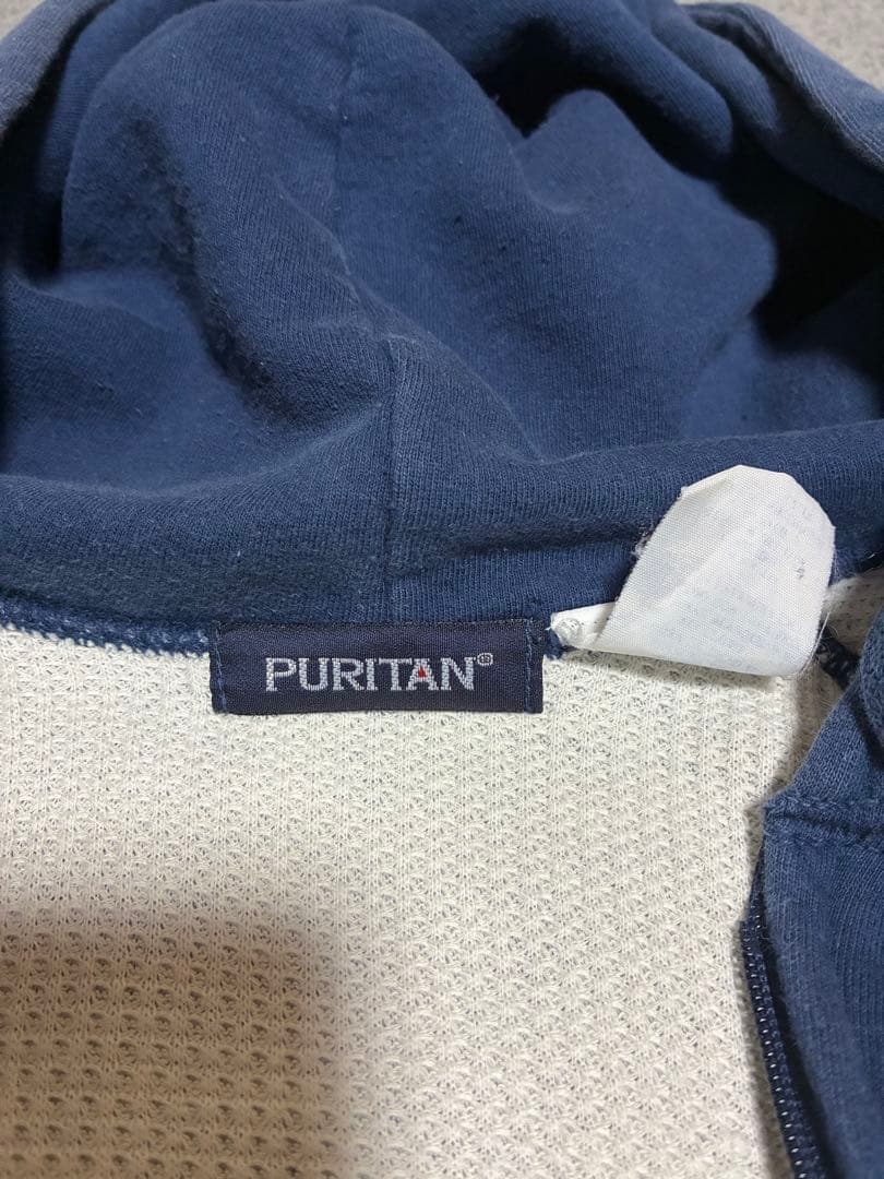 鬼フェード 80s 90s Puritan 裏サーマルジップパーカー 茄子紺