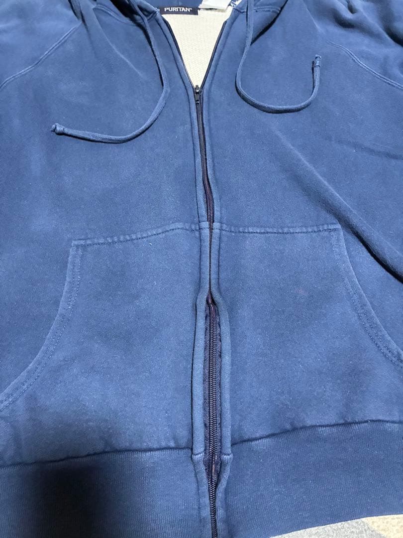 鬼フェード 80s 90s Puritan 裏サーマルジップパーカー 茄子紺
