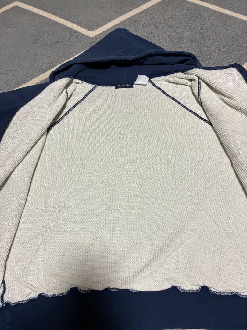 鬼フェード 80s 90s Puritan 裏サーマルジップパーカー 茄子紺