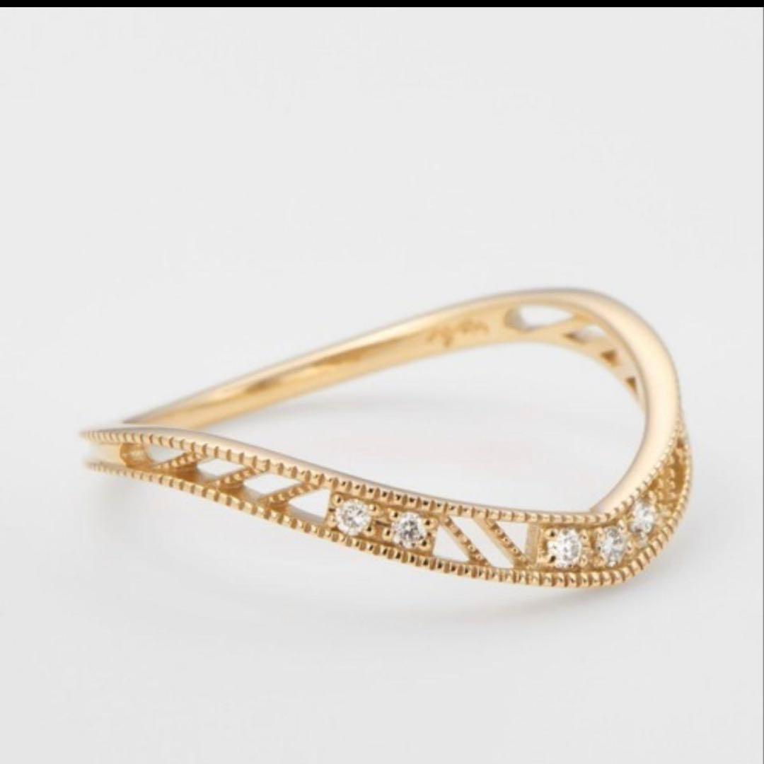 アガット agete 10K ダイヤモンドリング 16号