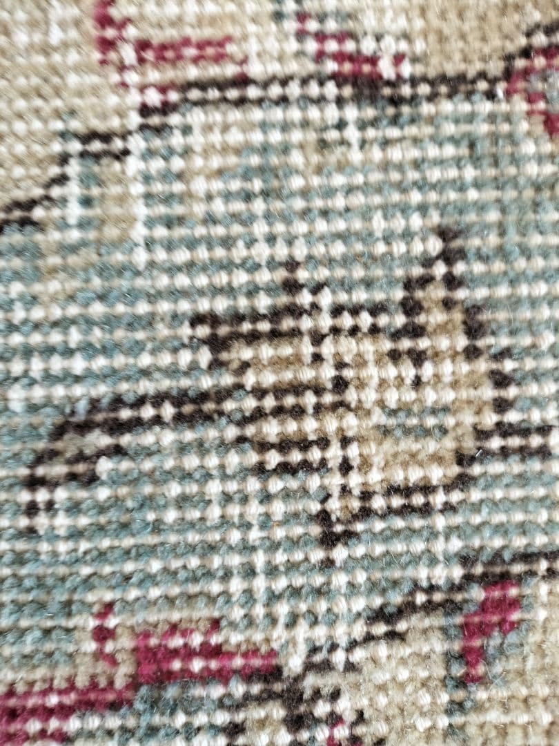 ベージュベース　ブルーグレーのヴィンテージトルコラグ　雅姫さん　No.677