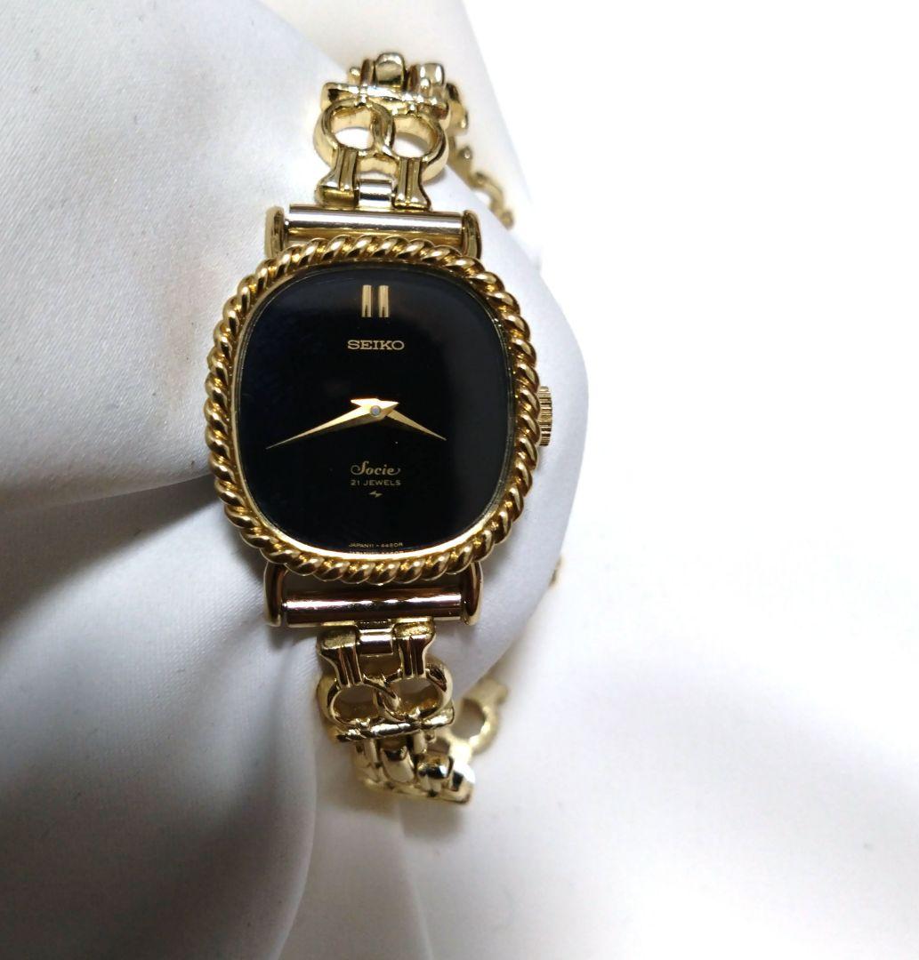 超希少　SEIKO　ソシエ　ブラック　変わりベゼル　稼働