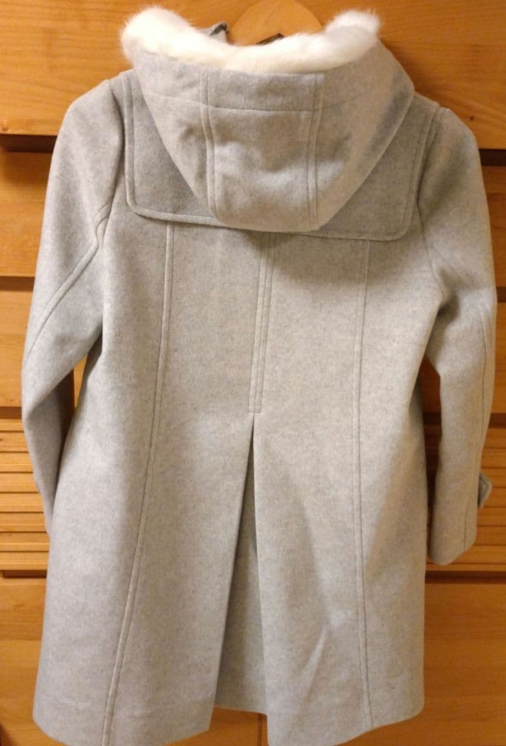 【美品】メゾピアノ　ウールダッフルコート フード付き グレー