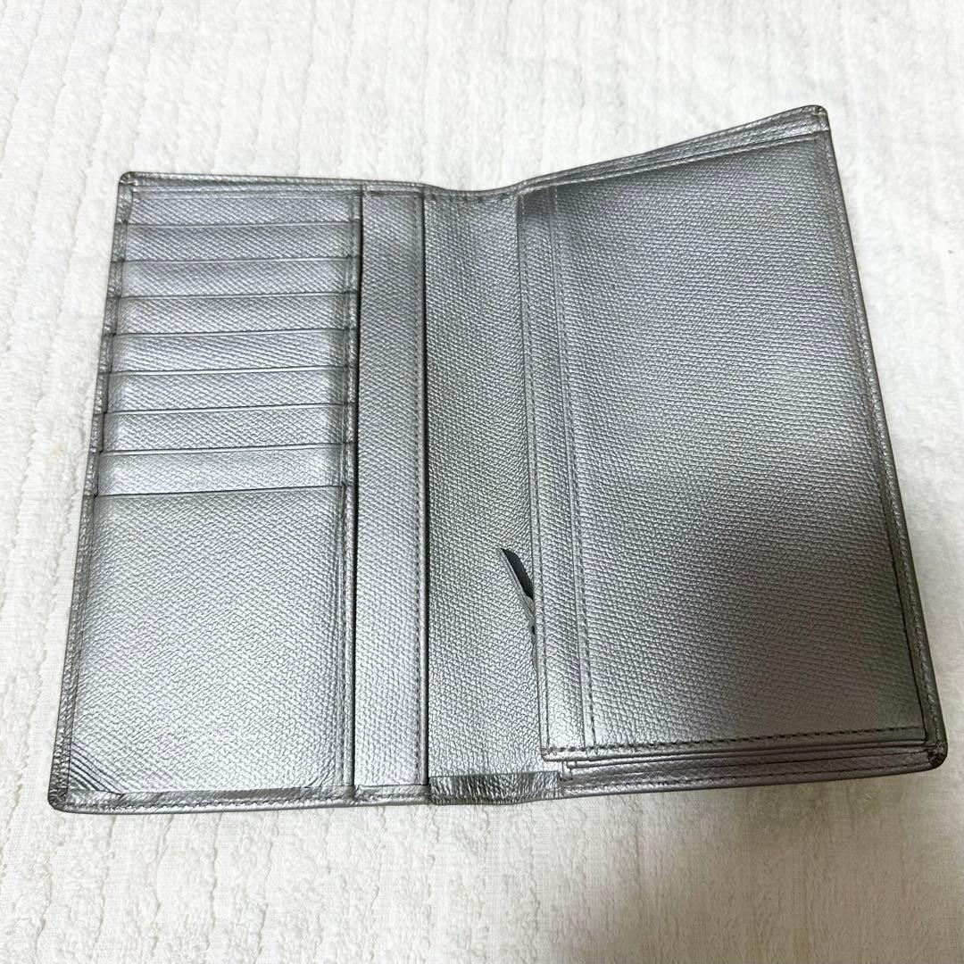 正規品 レア CHANEL シャネル 長財布 財布 シルバー グリーン ブルー