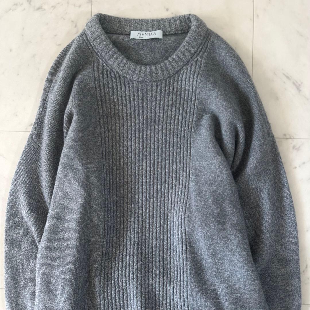 極美品♪ネミカ ロングニットワンピース クルーネック ゆったり レリアン