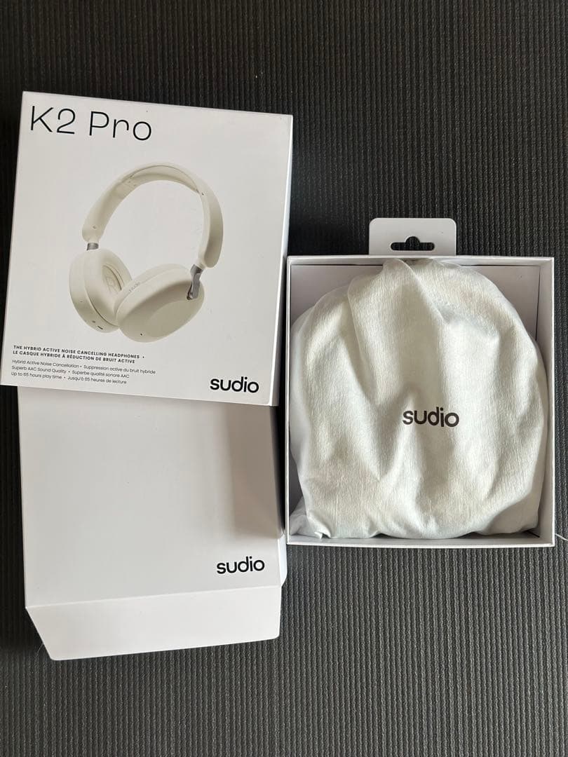 最新型❗️新品未使用❗️65h再生sudio K2Proホワイトワイヤレスヘッドホン