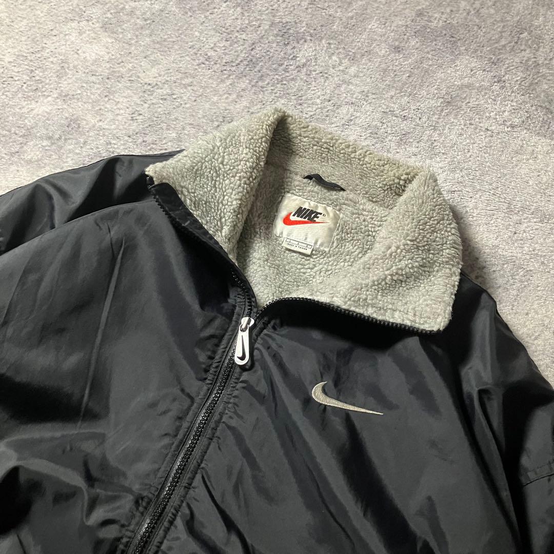 90sNIKEボアライナーウォームアップジャケットブルゾンスウッシュ刺繍ナイキ