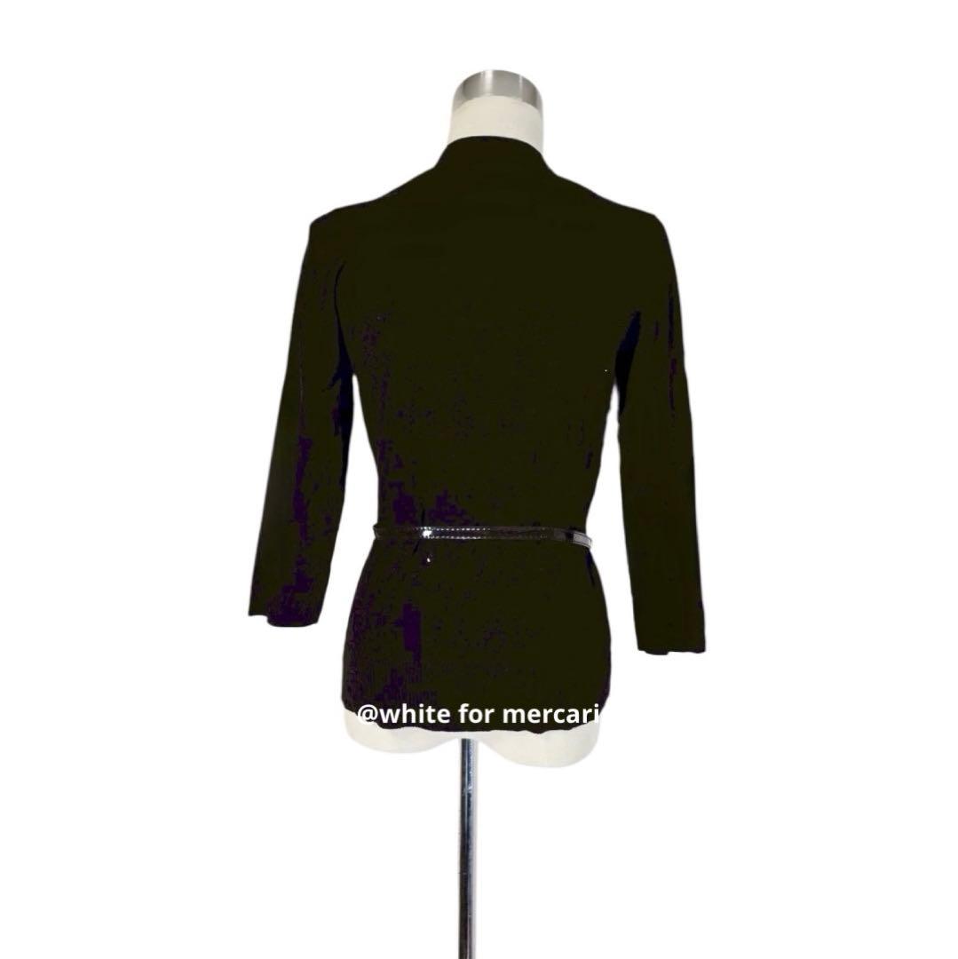 米国百貨店購入 エレガンス白レース装飾シルク100ベルト付きニット