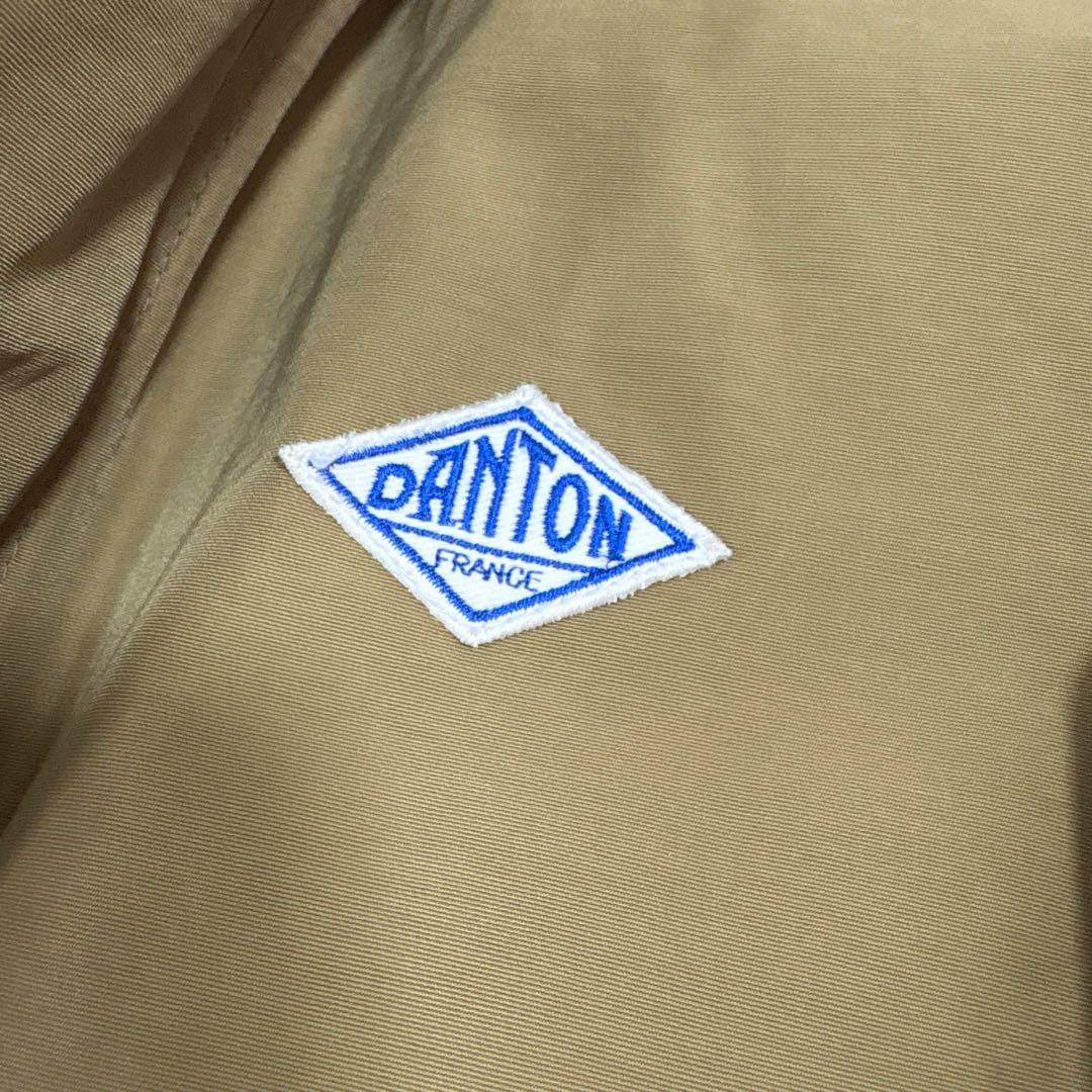 ダントン　ダウンジャケット　青ロゴ　フード　ラクーンファー付き　36