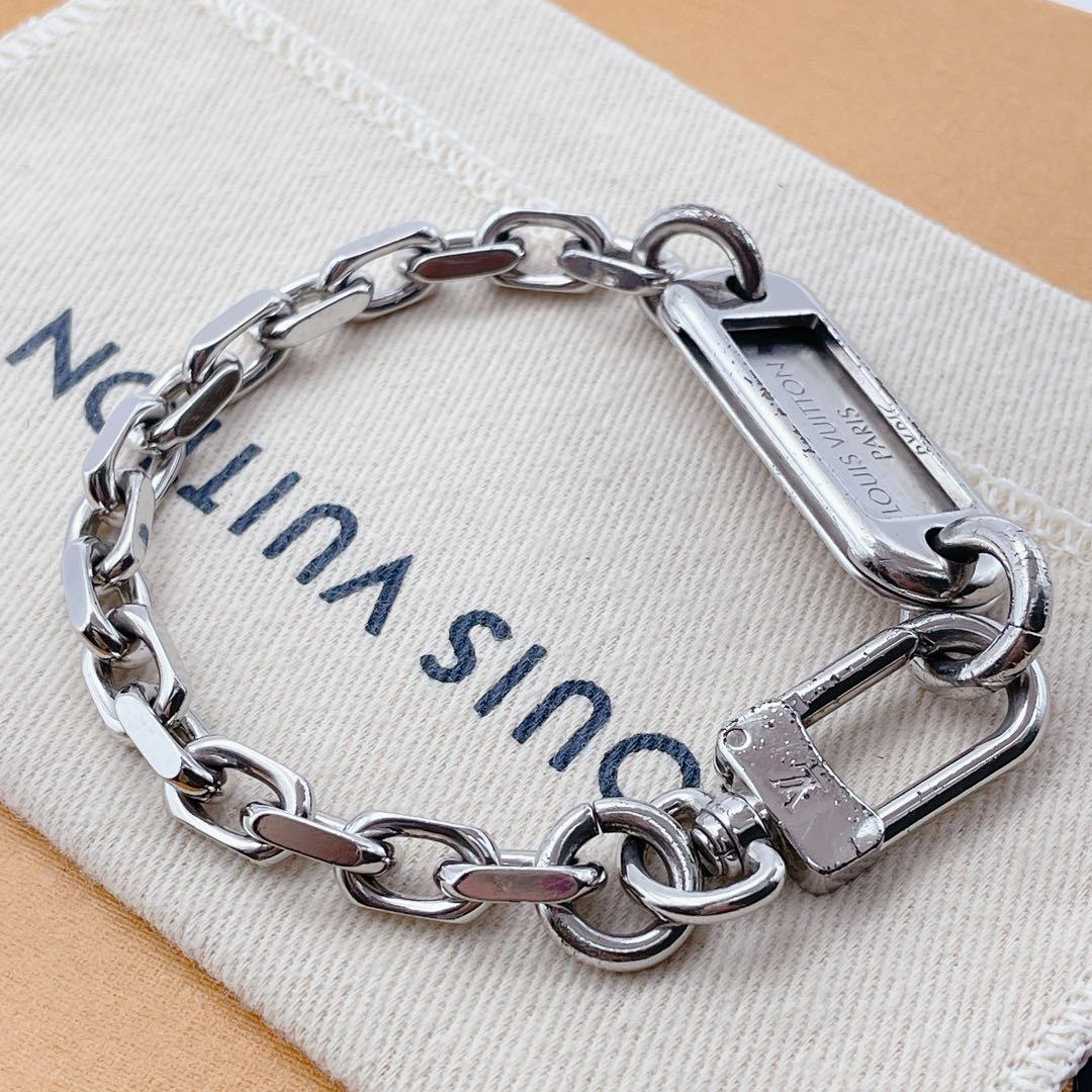 LOUIS VUITTON ブレスレット　ブラスレ　チェーン　プレート　タグ