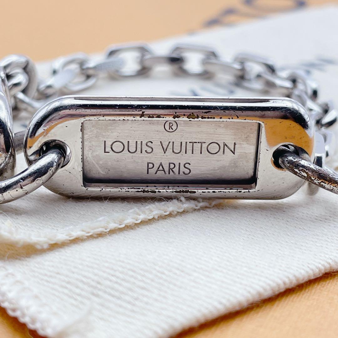 LOUIS VUITTON ブレスレット　ブラスレ　チェーン　プレート　タグ