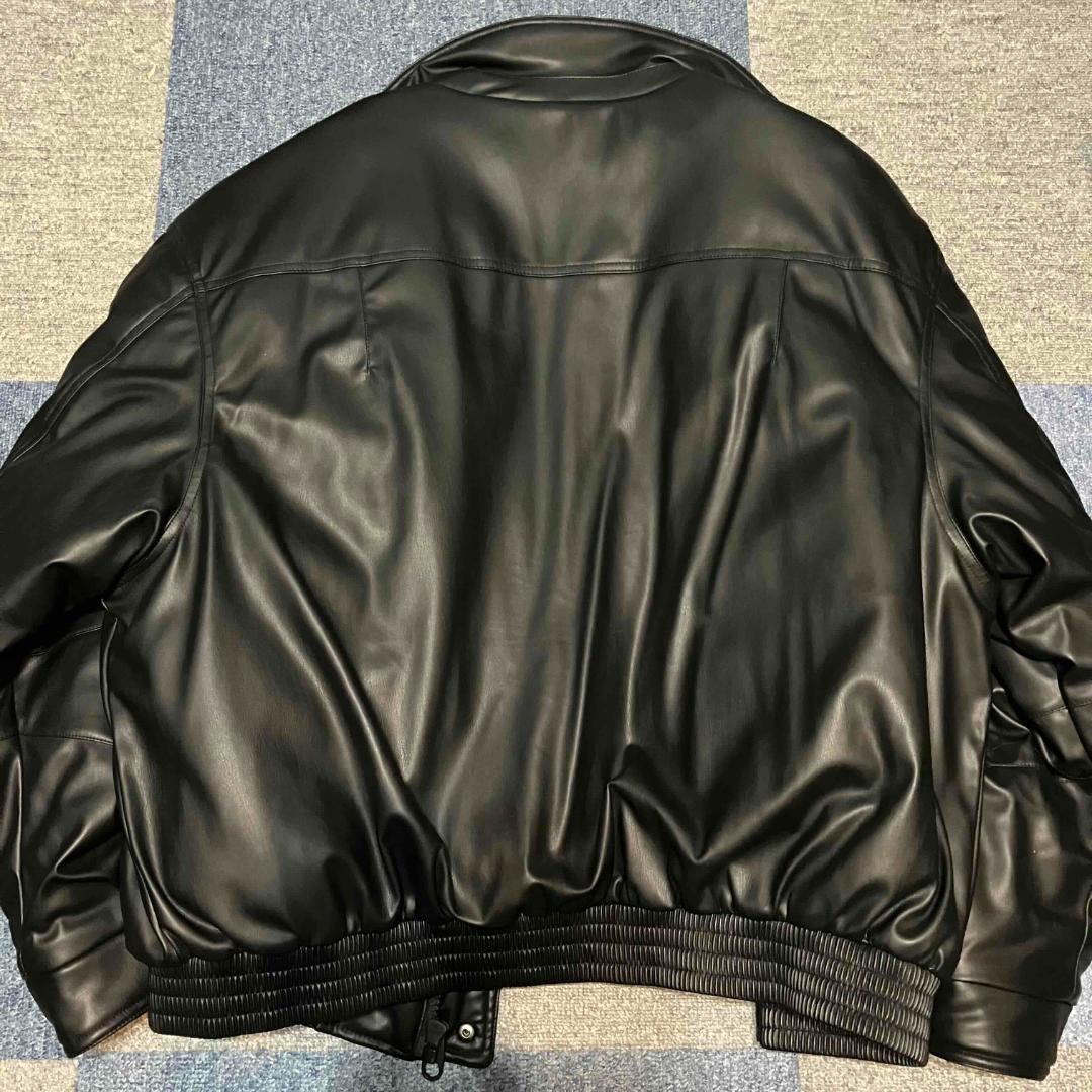 【USED美品】ZARA フェイクレザー パフジャケット XL