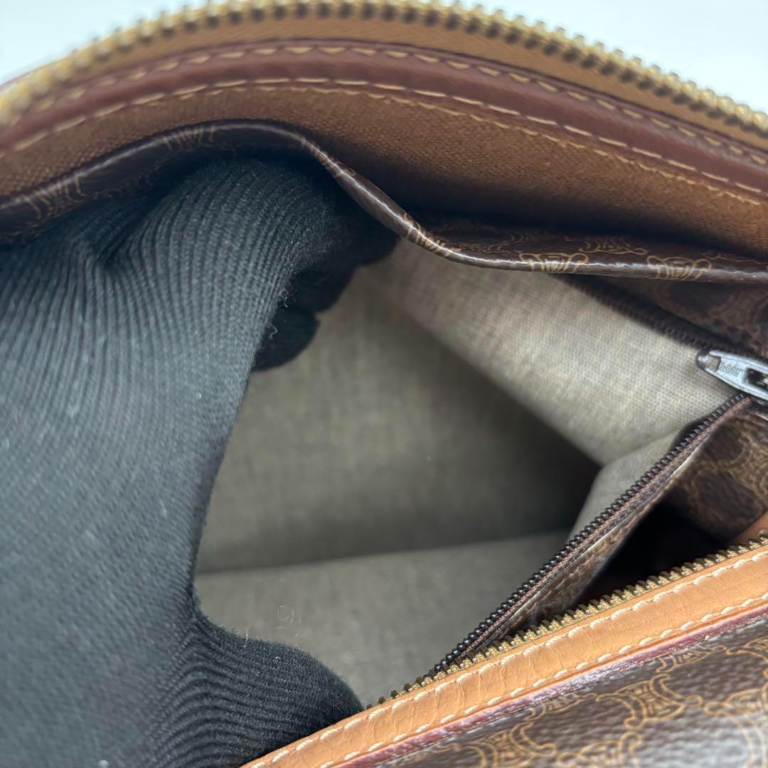 美品　セリーヌ ハンドバッグ ミニボストン マカダム柄 トリオンフ PVC