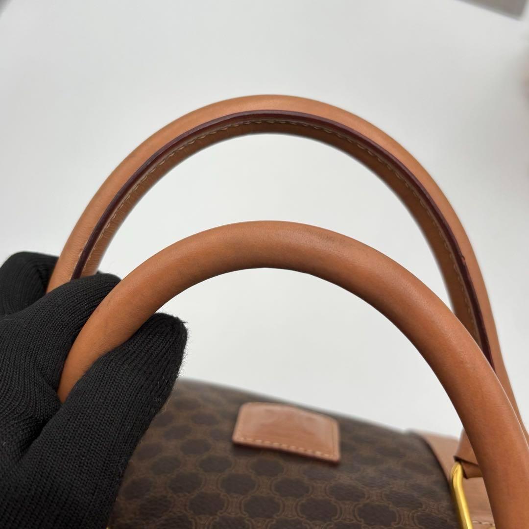 美品　セリーヌ ハンドバッグ ミニボストン マカダム柄 トリオンフ PVC