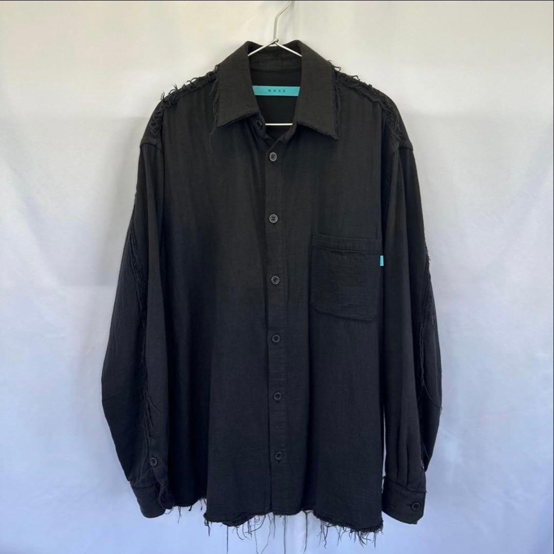 MUZE OVERSIZED GAUZE SHIRTS加工済み フリンジ