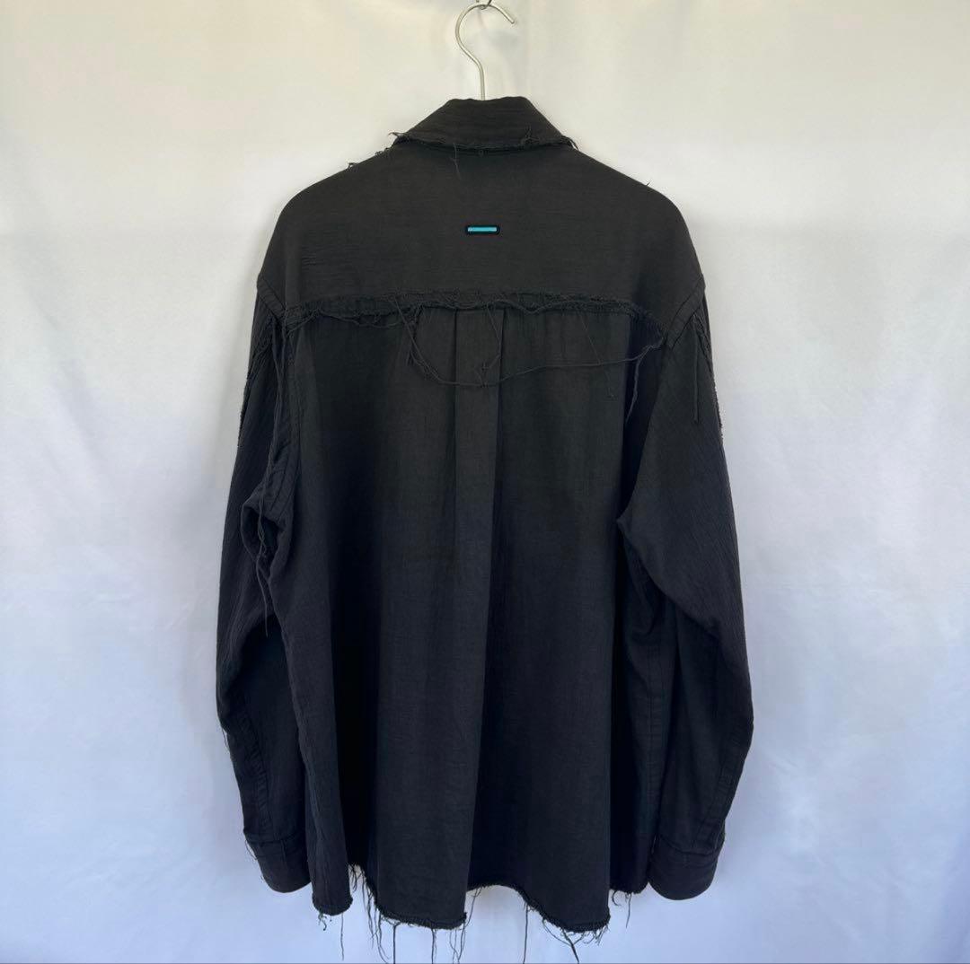 MUZE OVERSIZED GAUZE SHIRTS加工済み フリンジ
