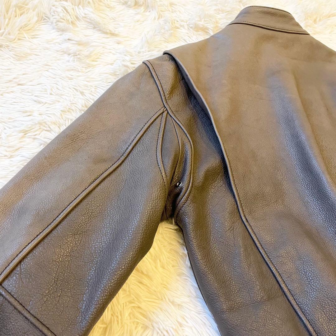 Schott★シングルライダースジャケット Lサイズ ステアハイド ブラウン系