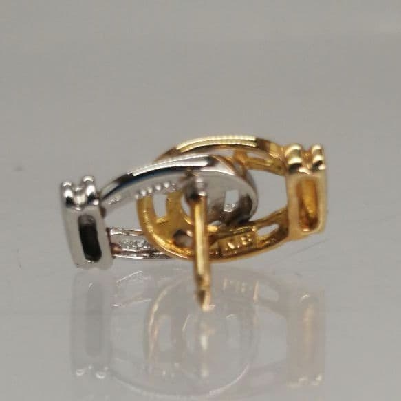 馬蹄 K18 pt900コンビ ピンバッジ ラペルピン