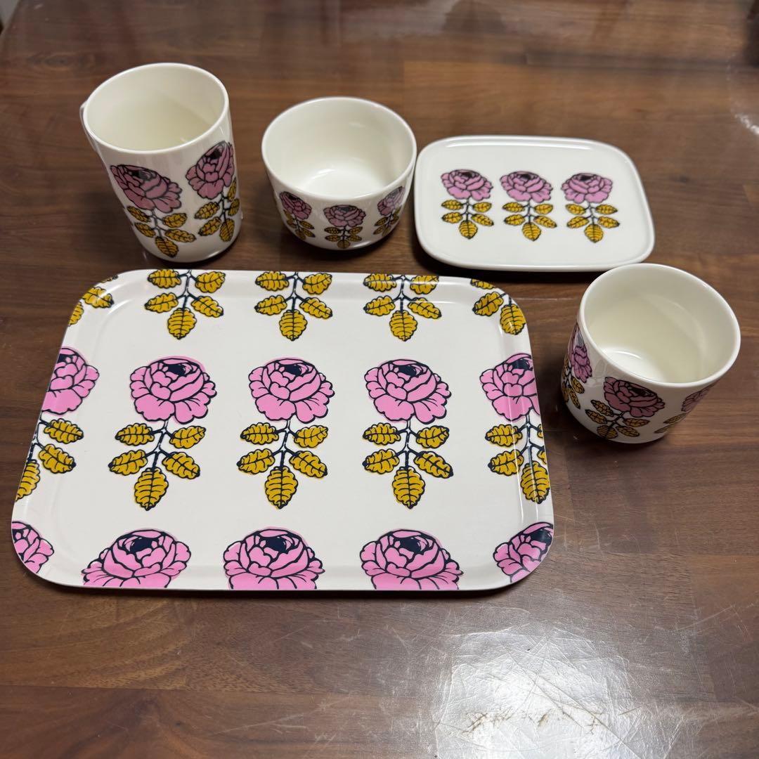 マリメッコ　ヴィヒキルース　ピンク✖️イエロー　5点セット