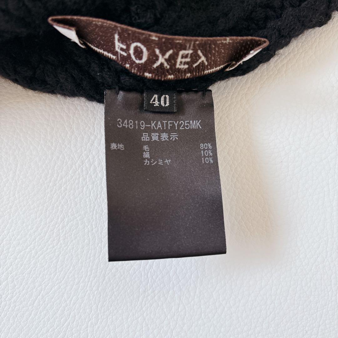 未使用級♡フォクシー ウールシルクカシミヤ タートルネック半袖ニット ローゲージ