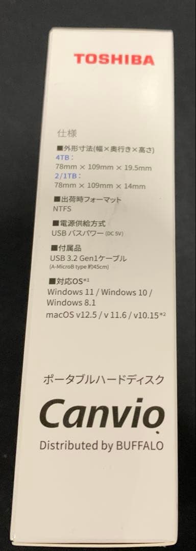 バッファロー 東芝 USB3.0接続 ポータブルハードディスク 4.0TB