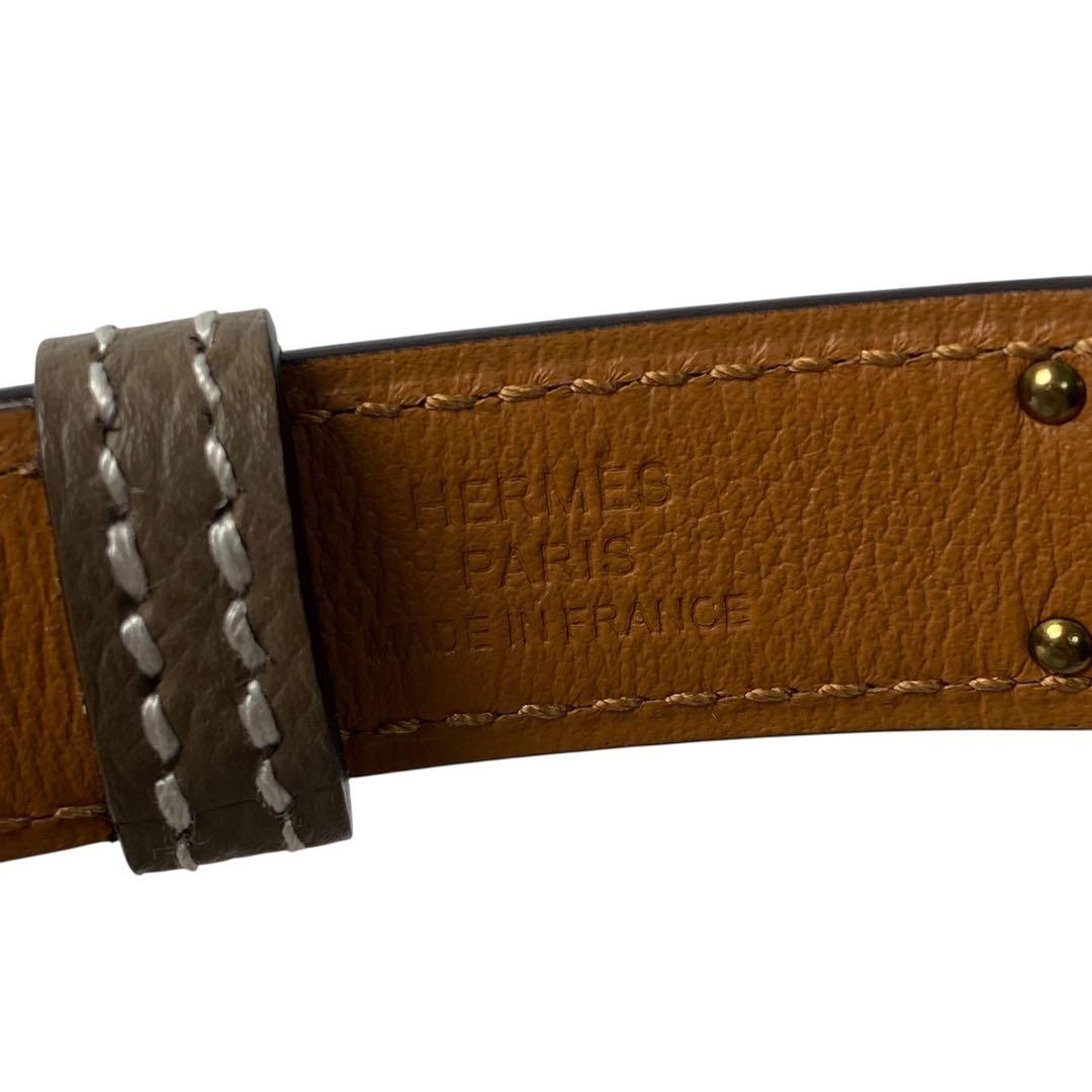 美品 エルメスHERMES ケリーベルト B刻印 ゴールド金具 エトゥープ