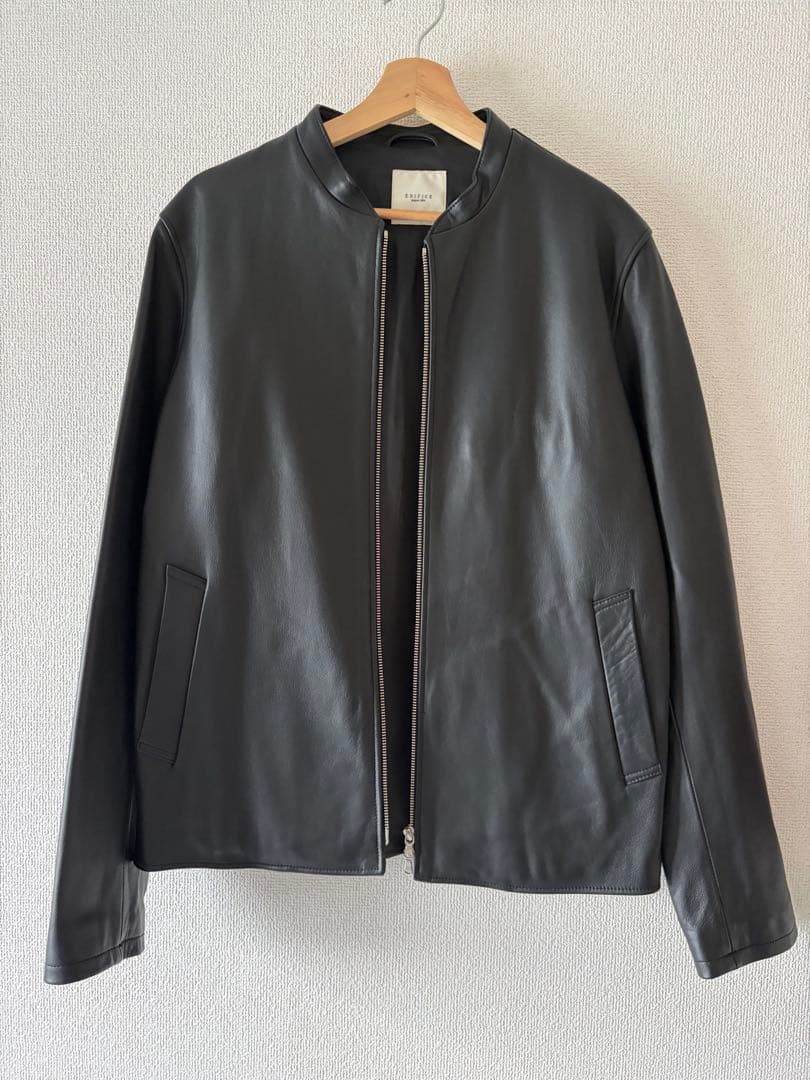 【特価】 EDIFICE稀少XLシープレザーシングルライダースジャケット