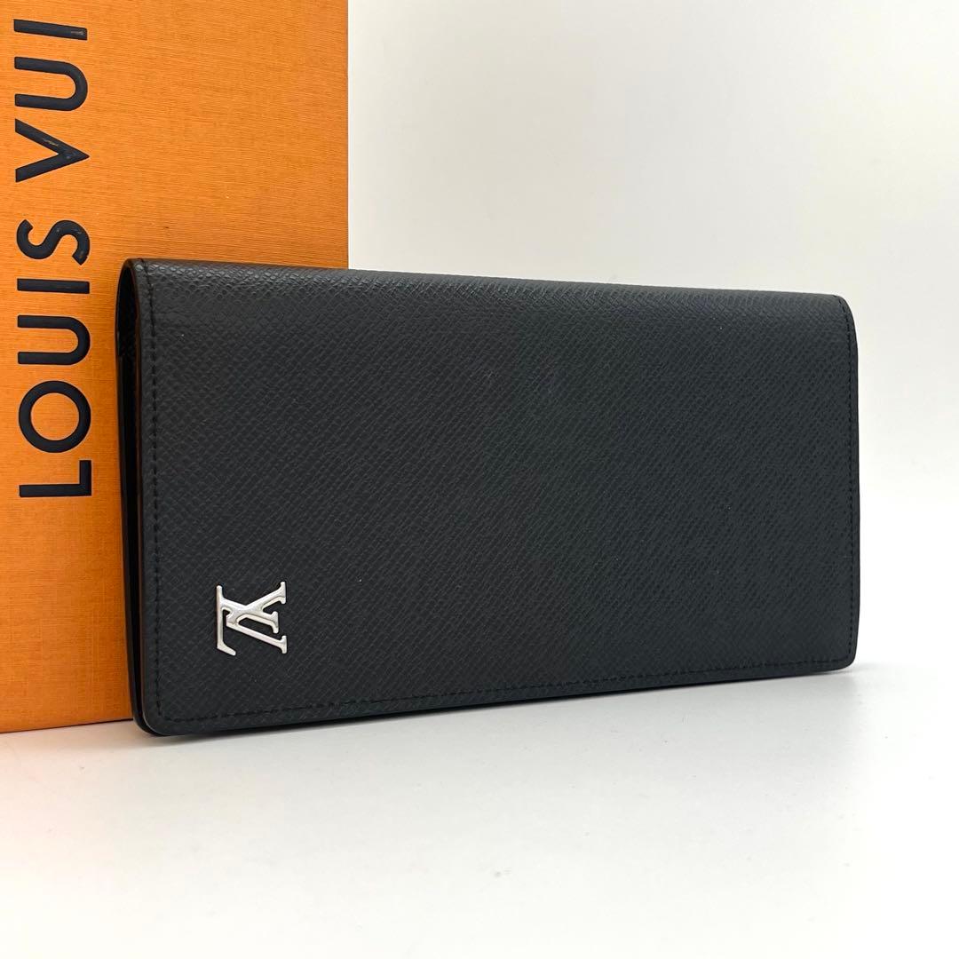 【美品】ポルトフォイユブラザ　メタリック　ブラック　タイガ　長財布　箱保存袋