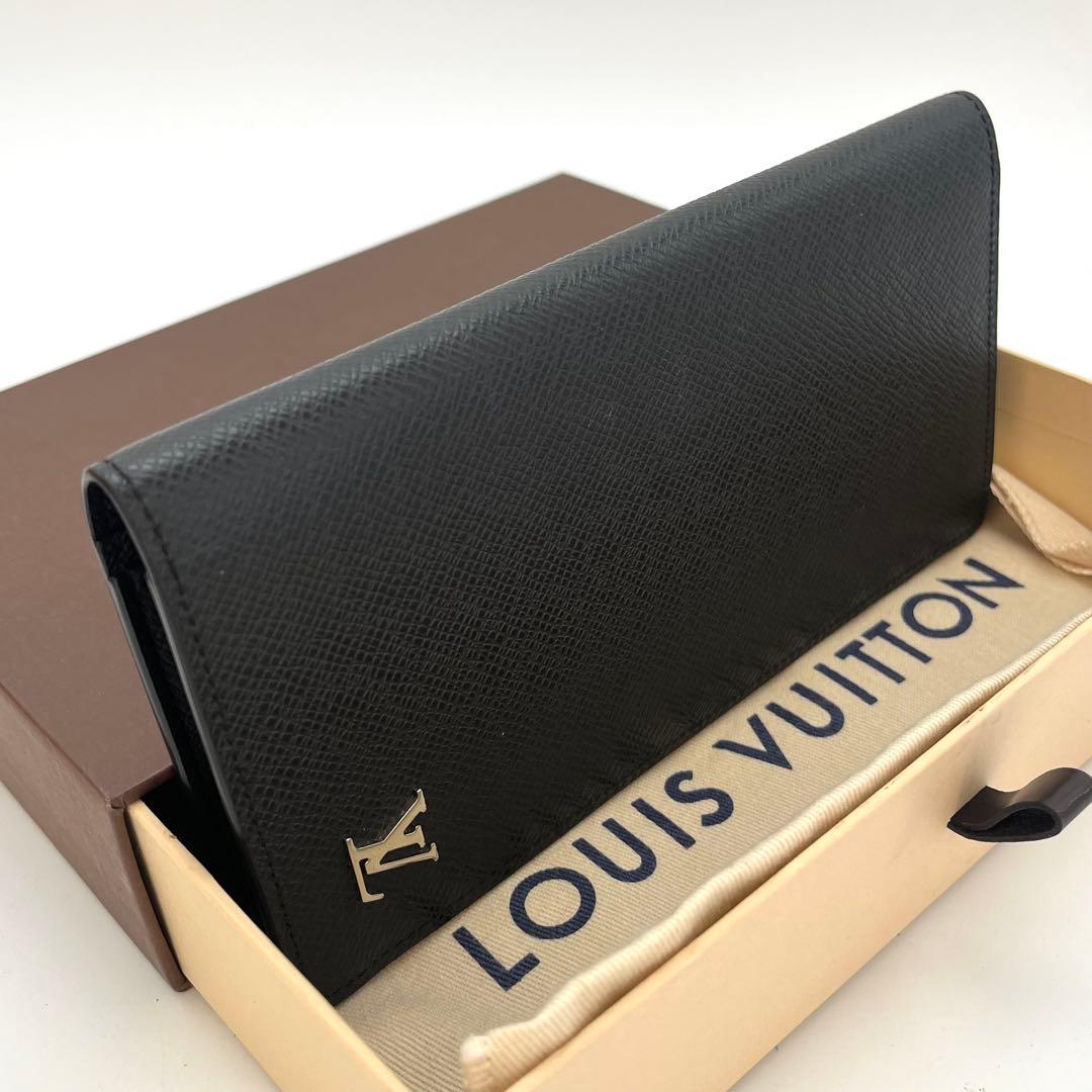 【美品】ポルトフォイユブラザ　メタリック　ブラック　タイガ　長財布　箱保存袋