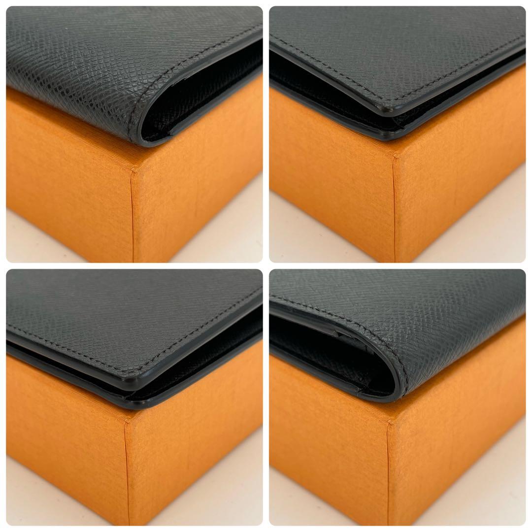 【美品】ポルトフォイユブラザ　メタリック　ブラック　タイガ　長財布　箱保存袋