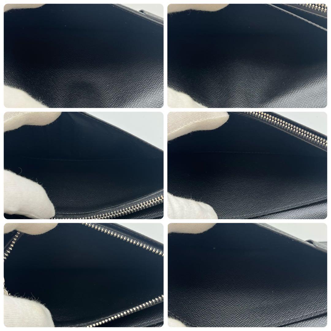 【美品】ポルトフォイユブラザ　メタリック　ブラック　タイガ　長財布　箱保存袋