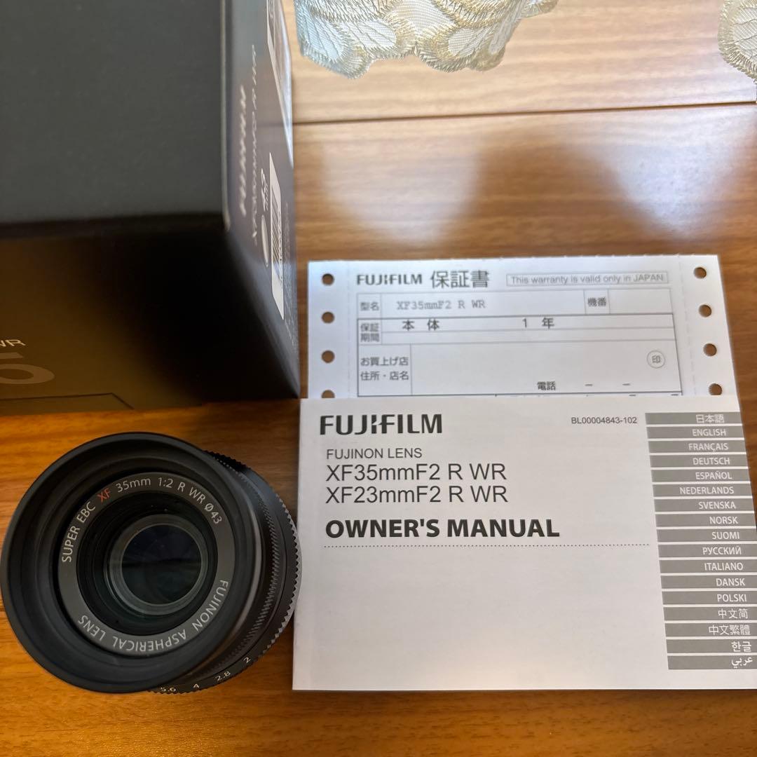 Fujinon フジ　XF35mmF2 R WR レンズ　美品
