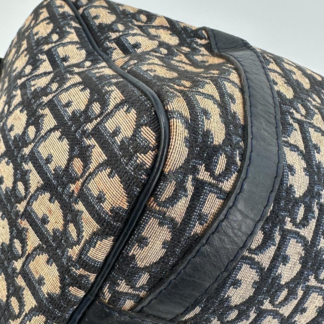 DIOR トロッター柄ミニボストンバッグ ハンドバッグ 黒 ブラック　内観美品