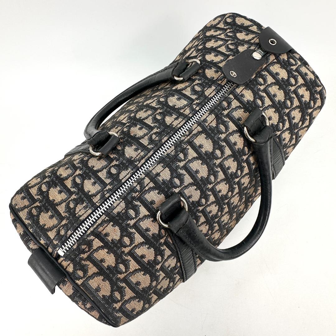DIOR トロッター柄ミニボストンバッグ ハンドバッグ 黒 ブラック　内観美品