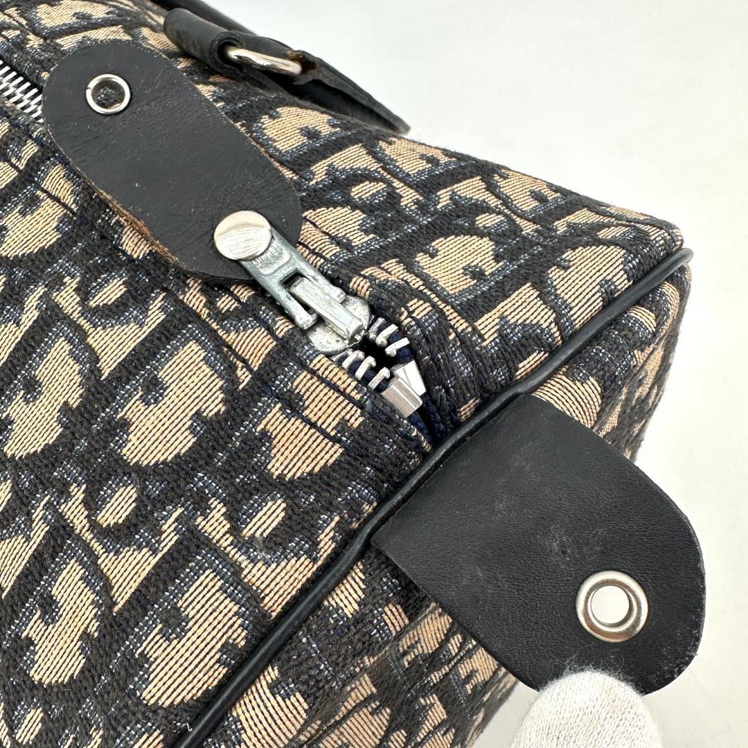 DIOR トロッター柄ミニボストンバッグ ハンドバッグ 黒 ブラック　内観美品
